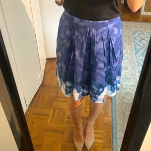 Elie Tahari blue and white pleated skirt